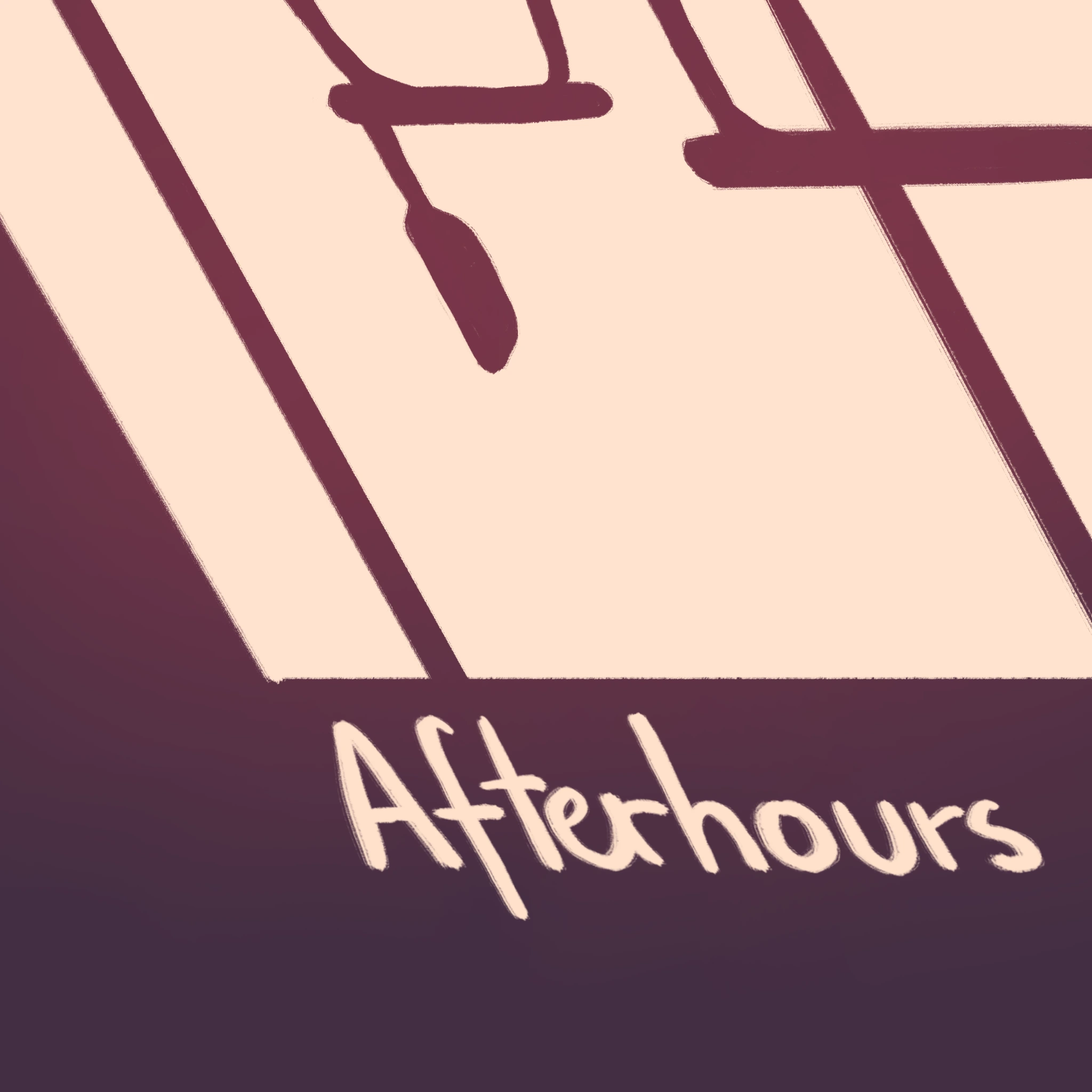 Album picture for Afterhours showing a drawing of shadows of classroom furniture.