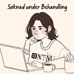 Album picture for Soknad Under Behandling (application under review) showing a drawing of a girl working at a computer.