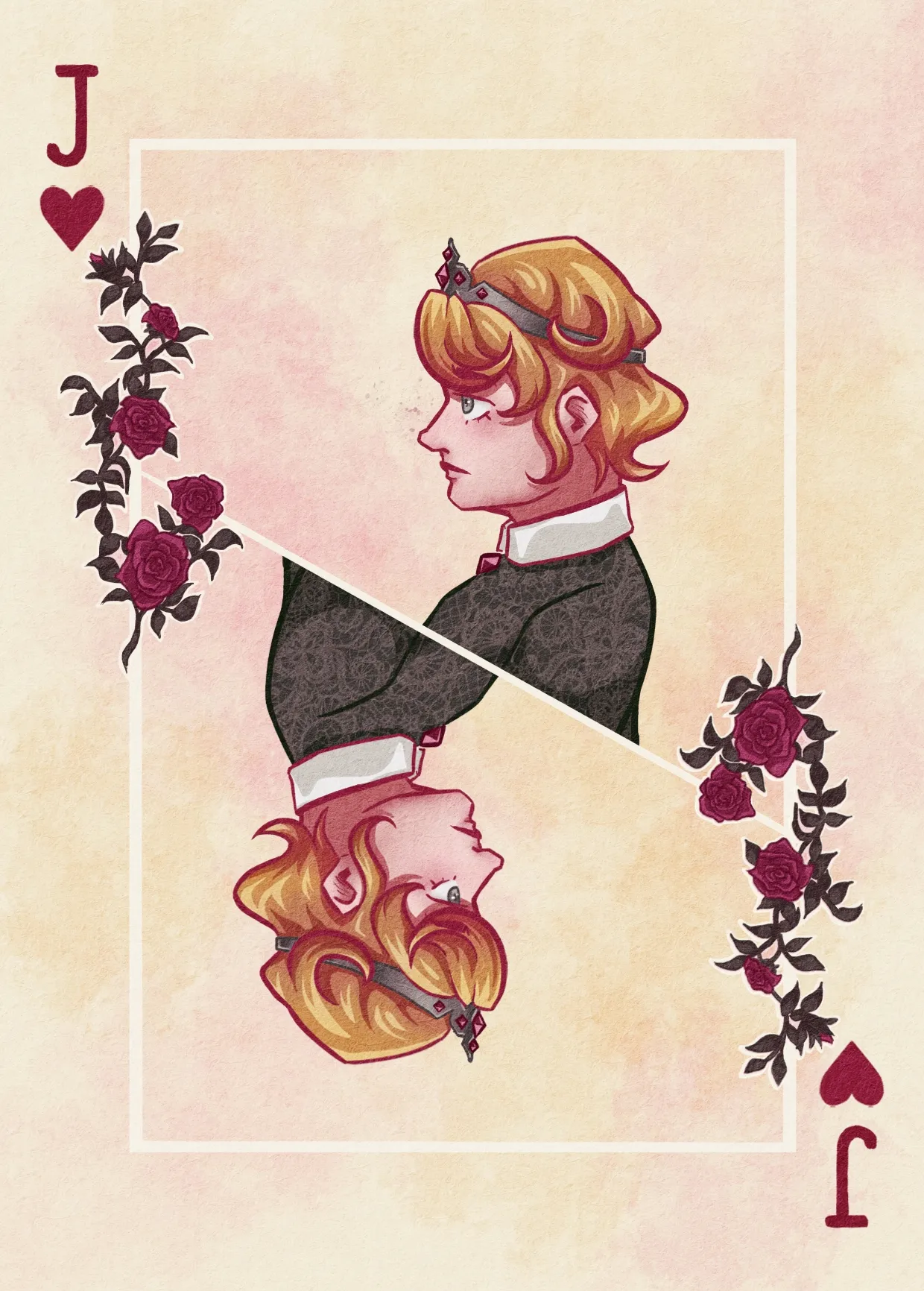 A drawing showing a jack of hearts.
